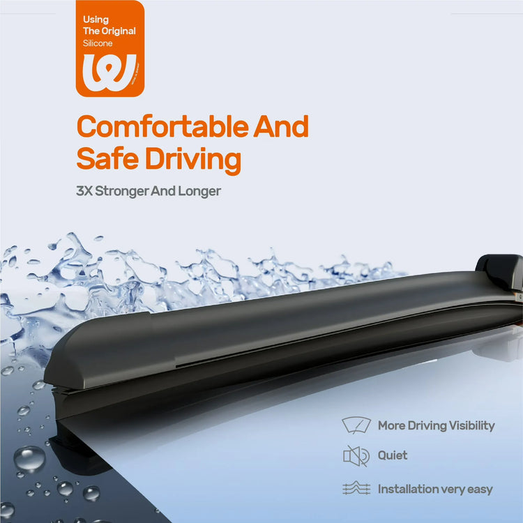 GMC Sierra 2008-2013 / Yukon 2008-2013 Silicone Wiper Blades, WOWIPER Graphene Coated Front Set