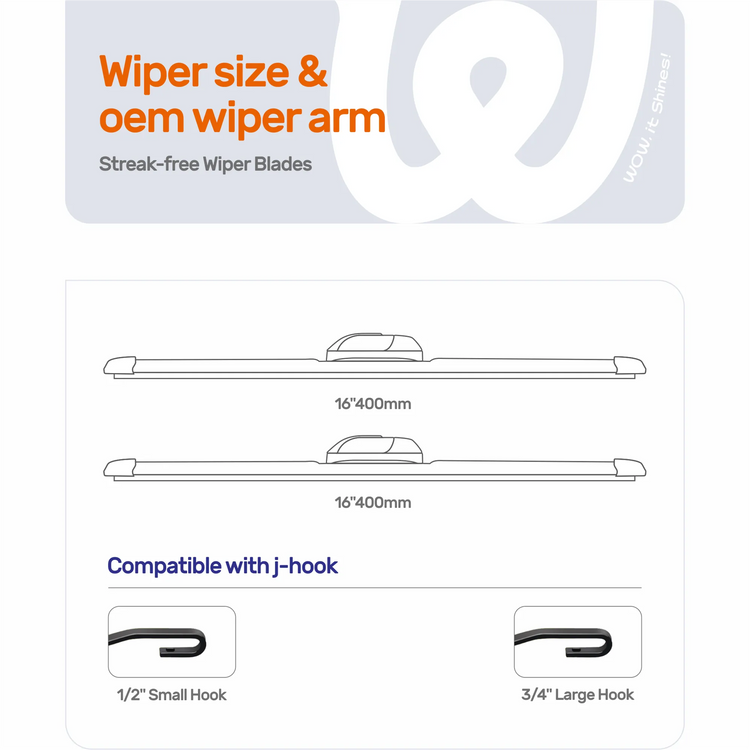 Mercedes-Benz G55 AMG 2003-2011 / G63 AMG 2013-2017 Silicone Wiper Blades, WOWIPER Graphene Coated Front Set