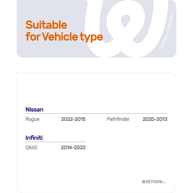 Nissan Rogue 2014-2023 Silicone Wiper Blades, WOWIPER Graphene Coated Front & Rear Set