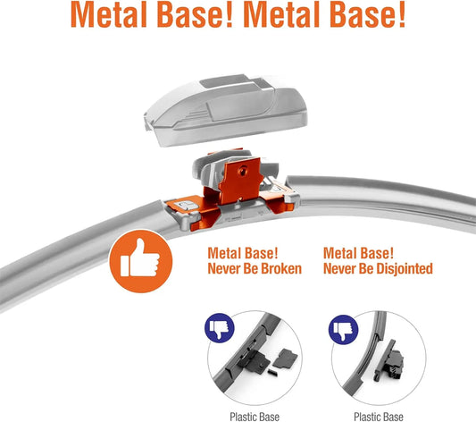 OEM 26"16" U/J-Hook Automotive Replacement Windshield Wiper Blades for My Car Superior All-Season Front Windshield Wiper Blade(Set of 2)