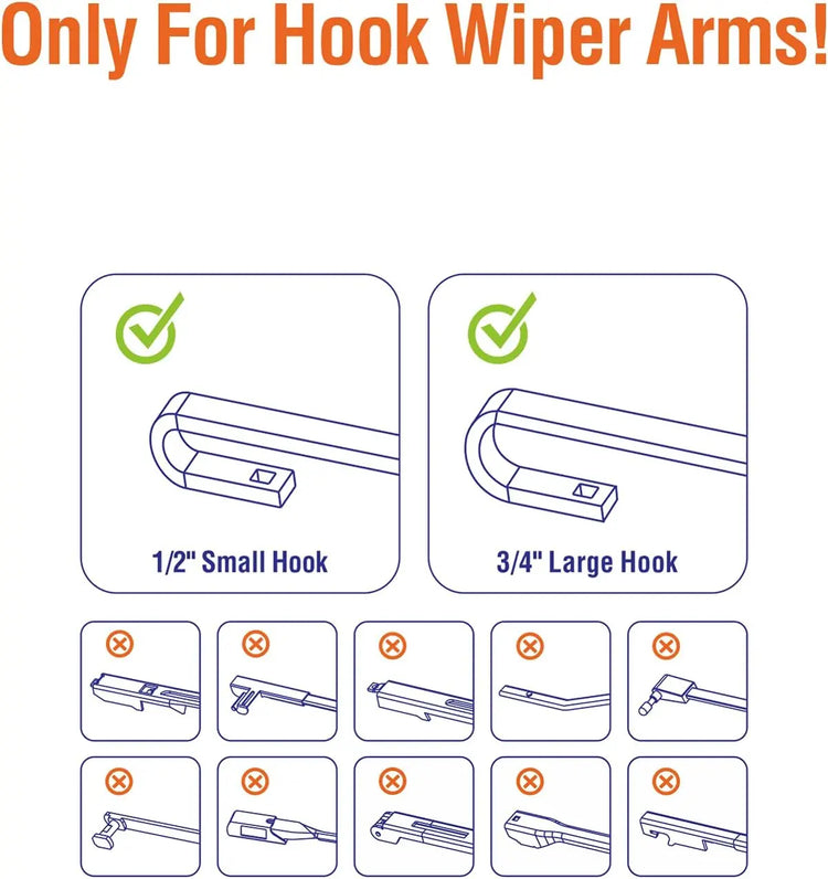 OEM 26"16" U/J-Hook Automotive Replacement Windshield Wiper Blades for My Car Superior All-Season Front Windshield Wiper Blade(Set of 2)