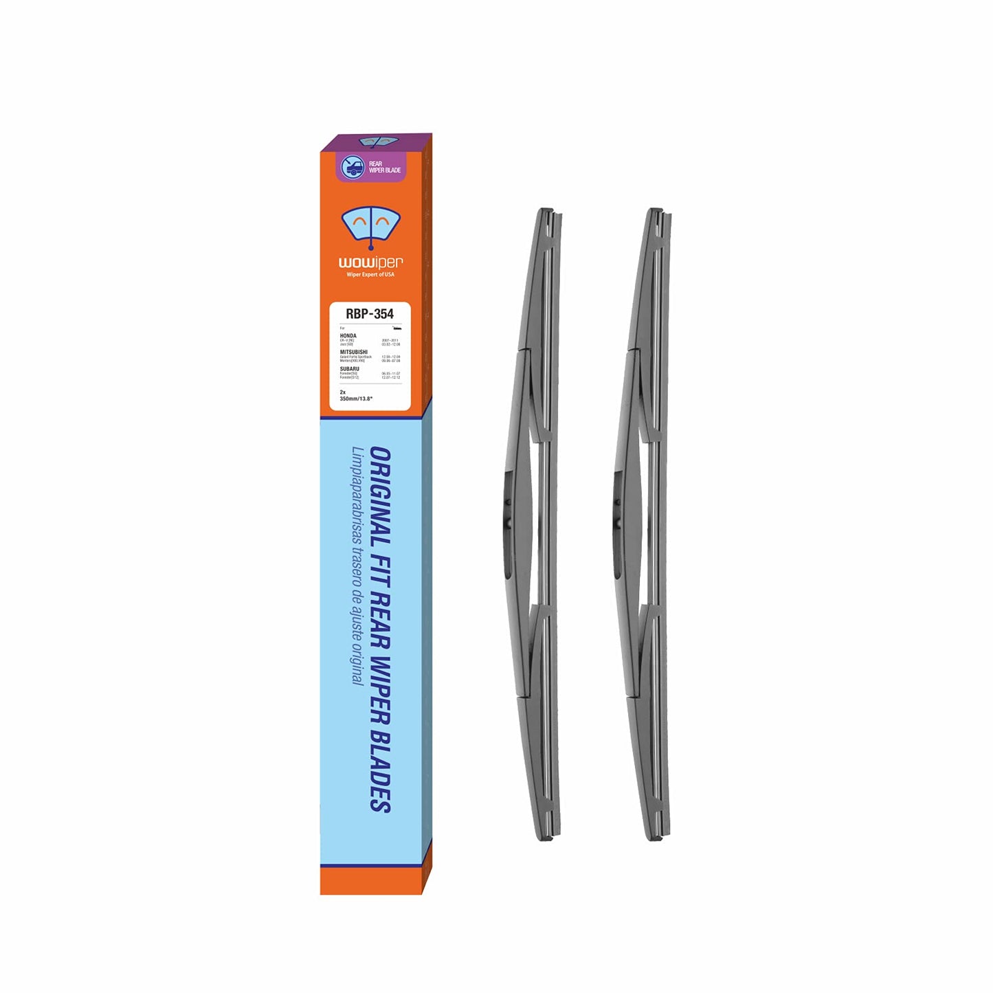 For Genuine Honda 76730-TRN-H01 CRV 2017-2021 Rear Windshield Wiper Blade Replacement, Exact Fit for CR-V 2017 2018 2019 2020 2021 Rear Wiper Arm, WOWIPER Car Wipers, 300mm - 12" + 12 inch (set of 2)