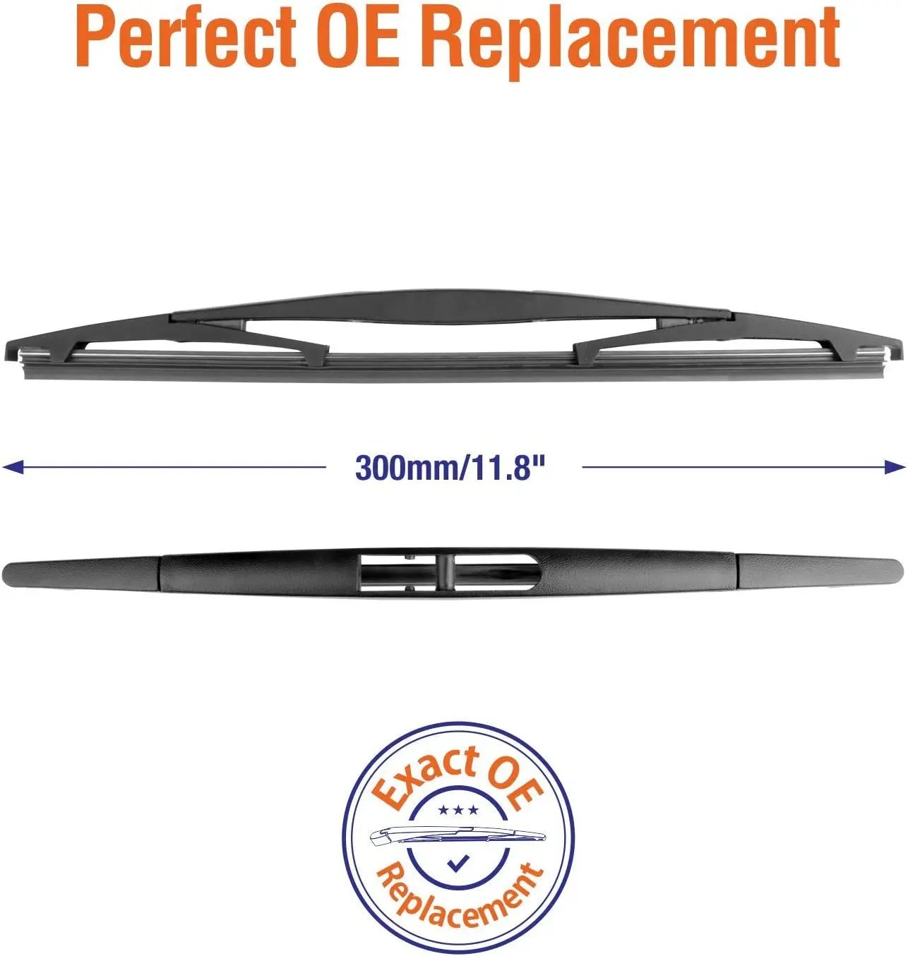 For Genuine Honda 76730-TRN-H01 CRV 2017-2021 Rear Windshield Wiper Blade Replacement, Exact Fit for CR-V 2017 2018 2019 2020 2021 Rear Wiper Arm, WOWIPER Car Wipers, 300mm - 12" + 12 inch (set of 2)