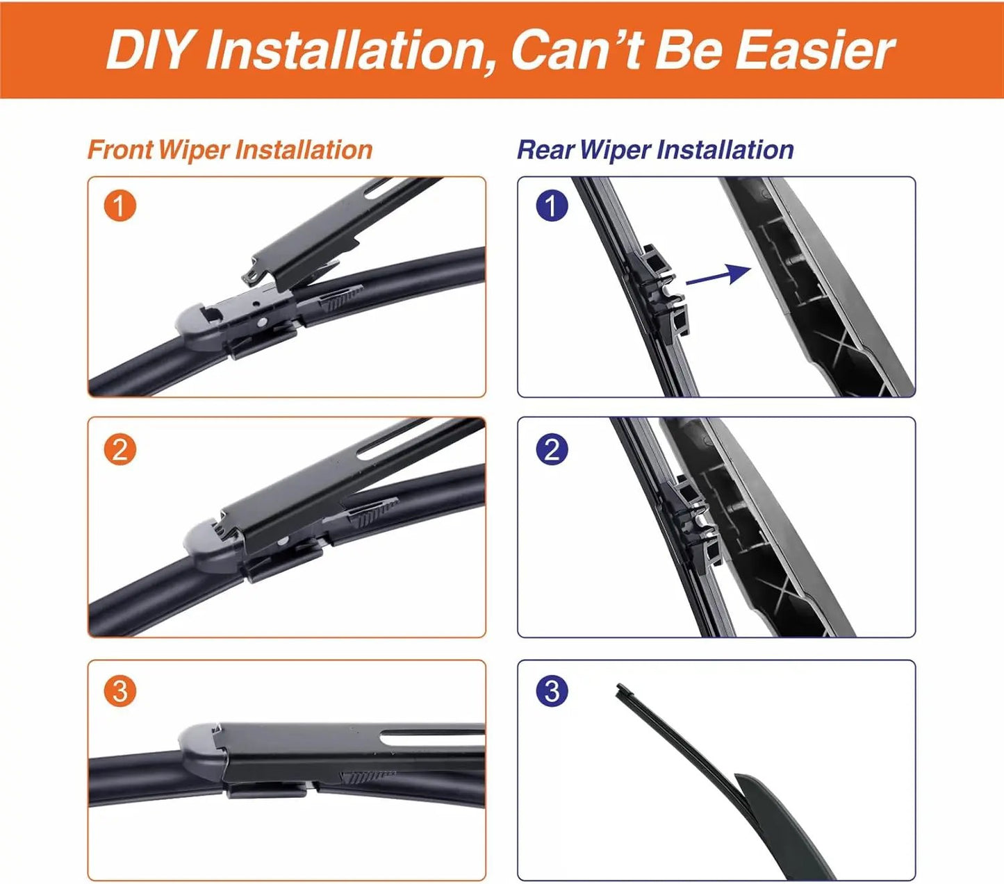 WOWIPER OEM Replacement Wiper Blades For Ford Escape 2013-2019 (28''+28''+11'' for Pinch Tab) Wowiper