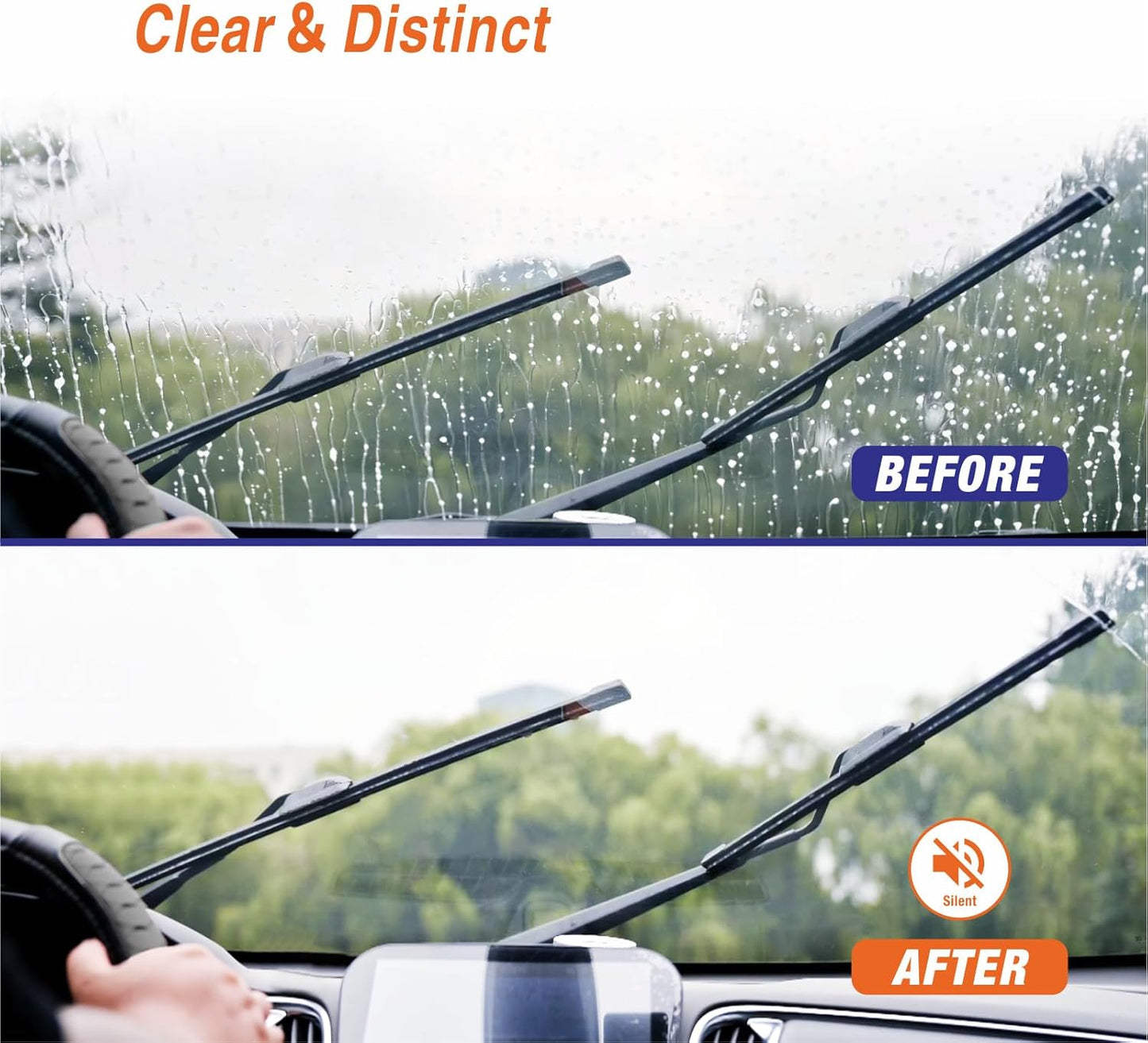 WOWIPER OEM Replacement Wiper Blades For Ford Escape 2013-2019 (28''+28''+11'' for Pinch Tab)