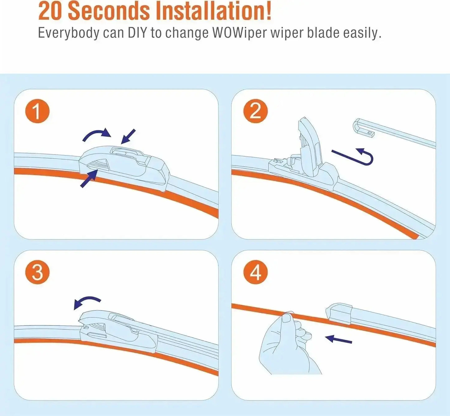 OEM 28"14" Silicone Wiper Blade Replacement for Toyota Corolla 2023 2022 2021 2020/HYUNDAI Elantra 2016-2011 Superior All-Seasons Windshield Wiper Blade(Set of 2)