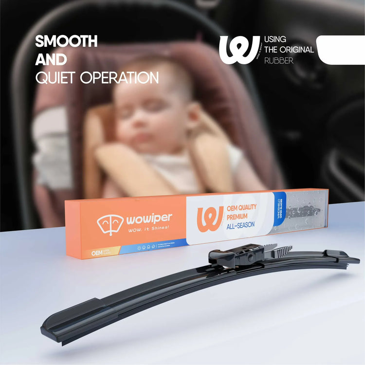 Ford Escape 2013-2019, Edge 2015-2022, Focus 2012-2018 & Fusion 2013-2019 28"+28" Wiper Blades, WOWIPER Pinch Tab Conventional Front Wipers, 2 Pack