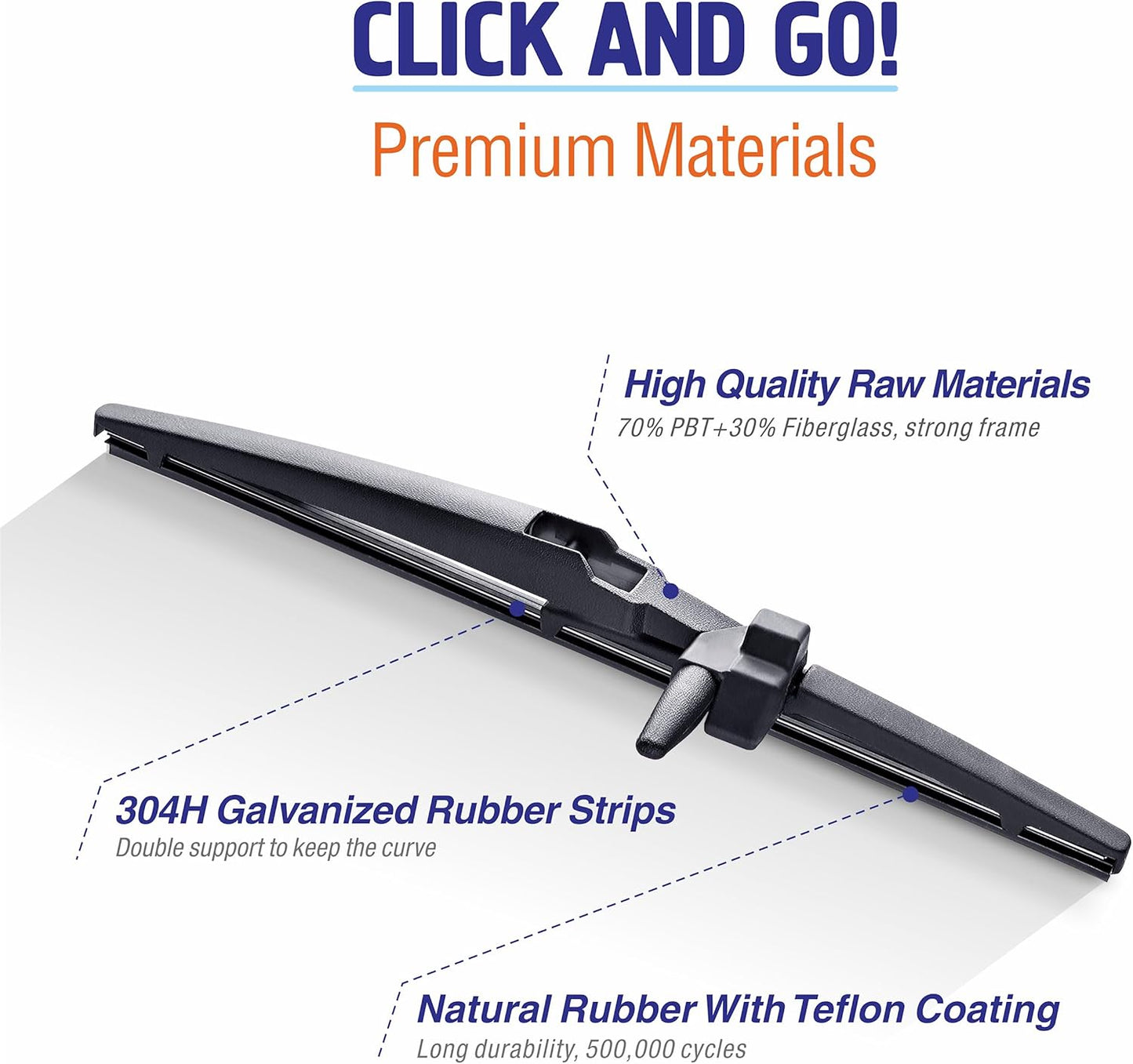 WOWIPER OEM Replacement Rear Wiper Blades 12 Inch For Toyota 4Runne 2010-2020 (12-L)