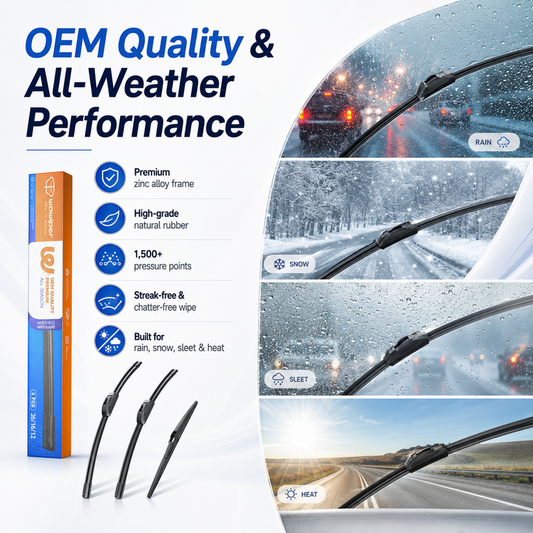 Toyota RAV4 2019-2024 Wiper Blades, Wowiper Premium All-Weather 26"+16"+12" Front and Rear Set (Pack of 3)
