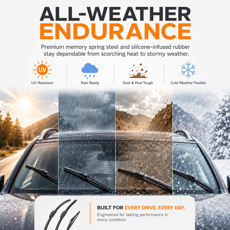 Nissan Rogue & Pathfinder Wiper Blades, Wowiper Premium 26"+17"+12" Front & Rear Set (Pack of 3)