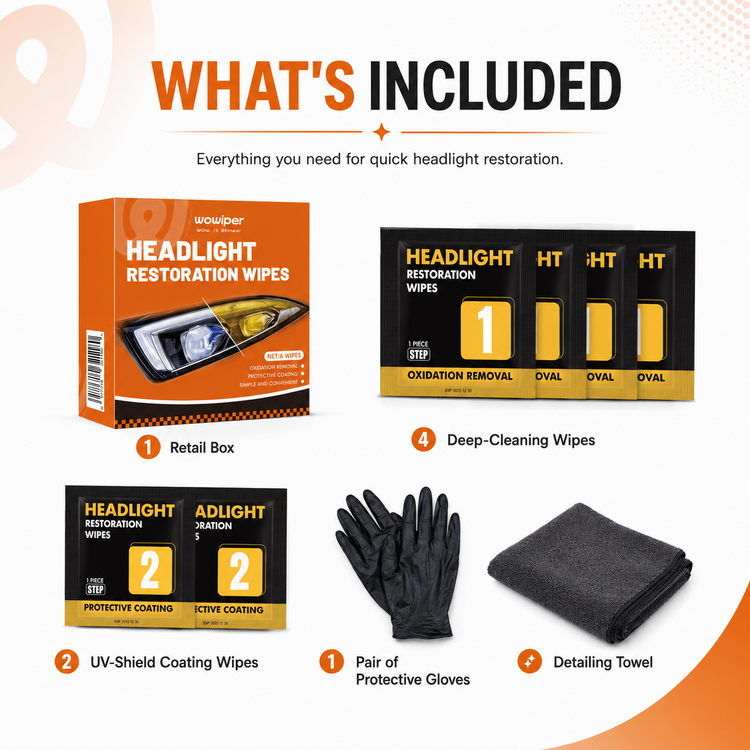 Headlight Restoration Wipes Kit (4+2 Pack)