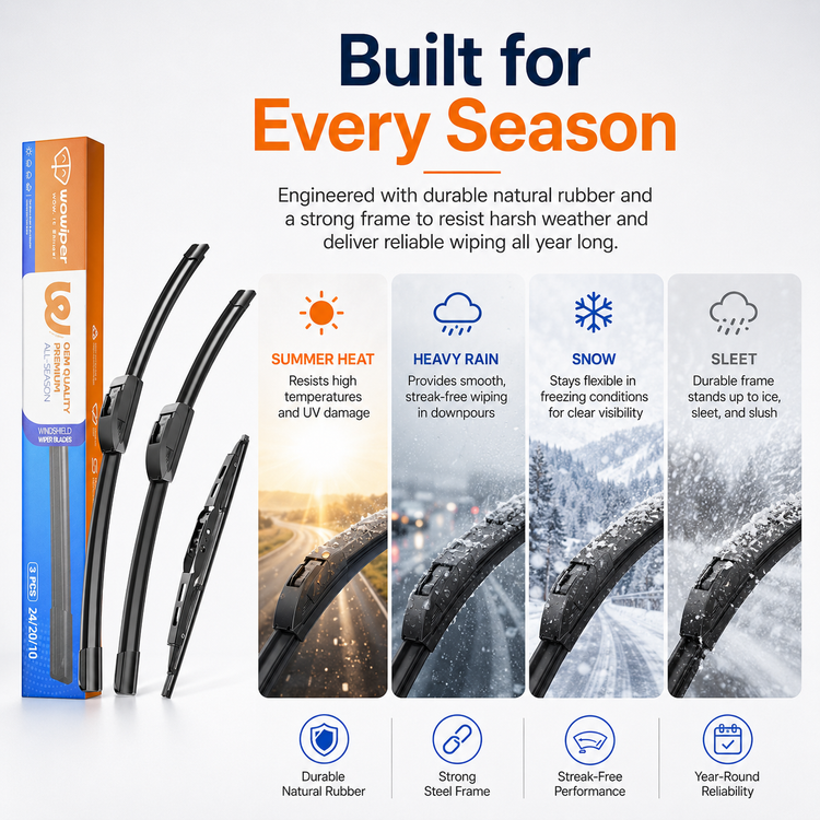 Chevy Traverse 2018-2023 Wiper Blades, WOWIPER 24"+20" Front & 10" Rear Wiper Blade Set