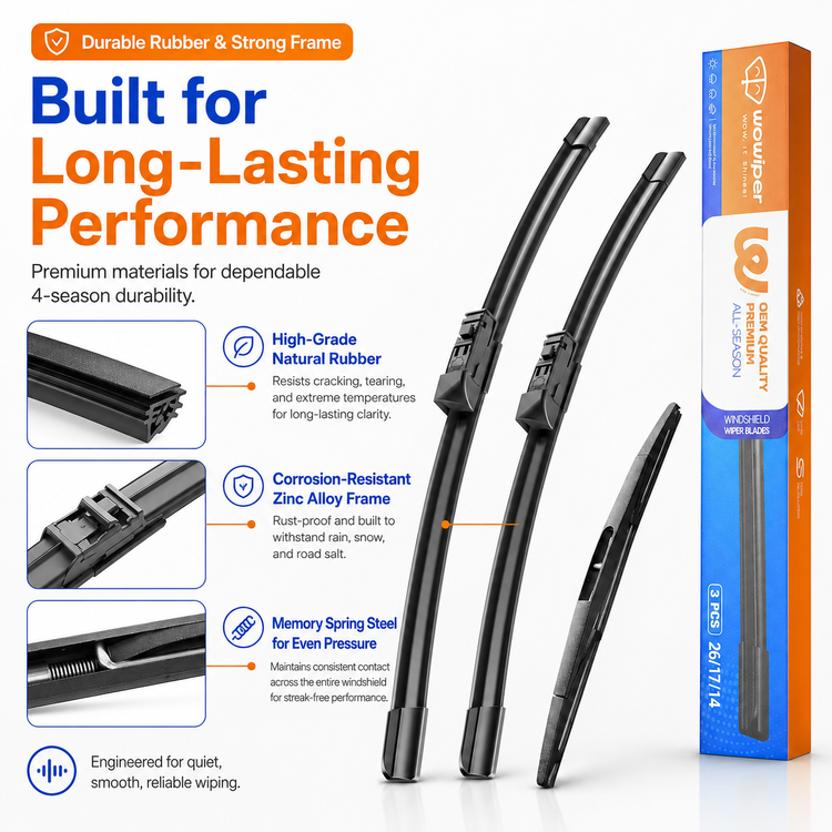 Subaru Forester 2019-2024 Wiper Blades, WOWIPER 26"+17" Front & 14" Rear Wiper Blade Set