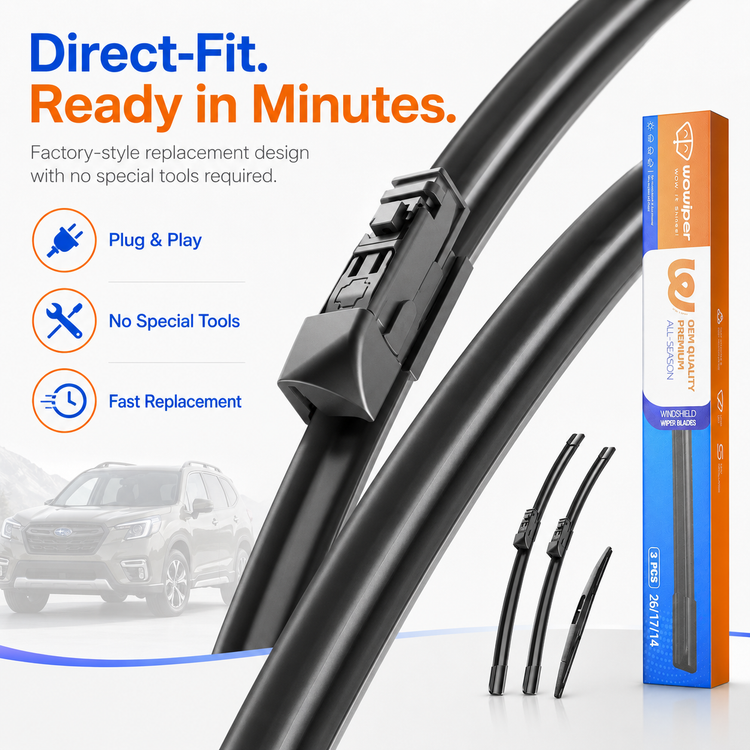 Subaru Forester 2019-2024 Wiper Blades, WOWIPER 26"+17" Front & 14" Rear Wiper Blade Set