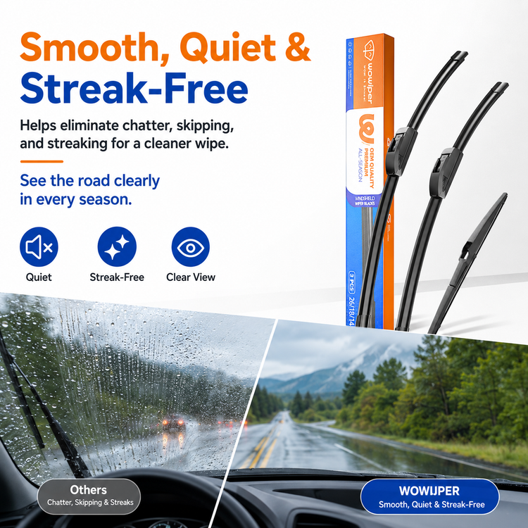 Jeep Cherokee 2014-2021 Wiper Blades, WOWIPER 26"+18" Front & 14" Rear Wiper Blade Set