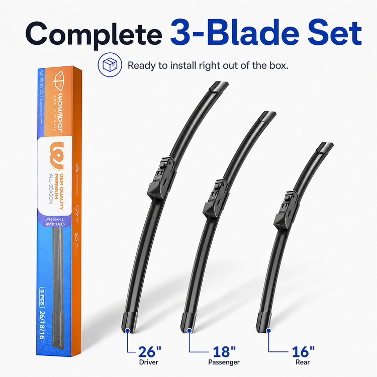 Subaru Outback 2020-2024 Wiper Blades, WOWIPER 26"+18" Front & 16" Rear Wiper Blade Set