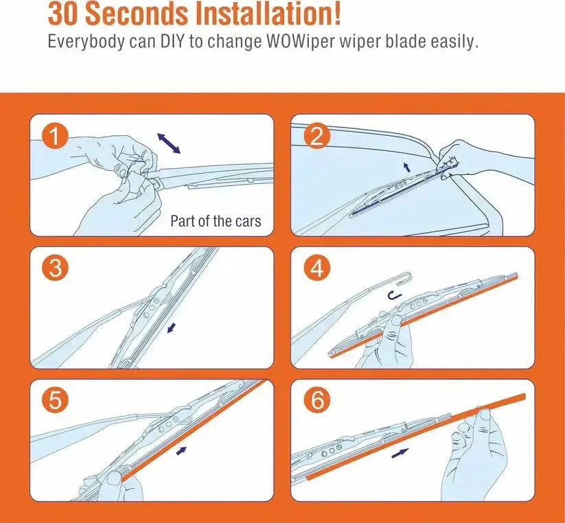 WOWIPER Silicone Windshield Wiper Blades For Toyota Tacoma/ Jeep Compass/ Chevrolet Chevy Malibu (22"+20") Wowiper