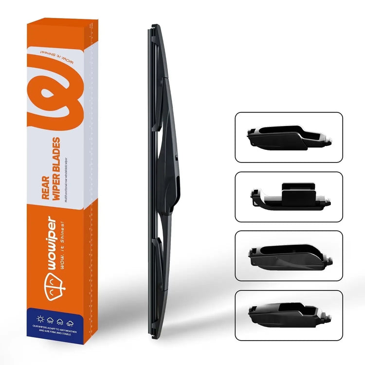 Toyota Highlander 2001-2019, RAV4 2001-2012, Honda CR-V 2002-2022 & Jeep Wrangler 2007-2017 12" Rear Wiper Blade, WOWIPER 4-Adapter Rear Windshield Wiper Replacement