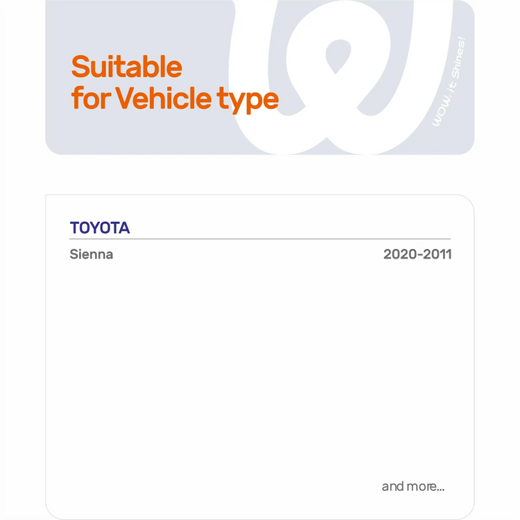 Toyota Sienna 2011-2020 Silicone Wiper Blades, WOWIPER Graphene Coated Front & Rear Set