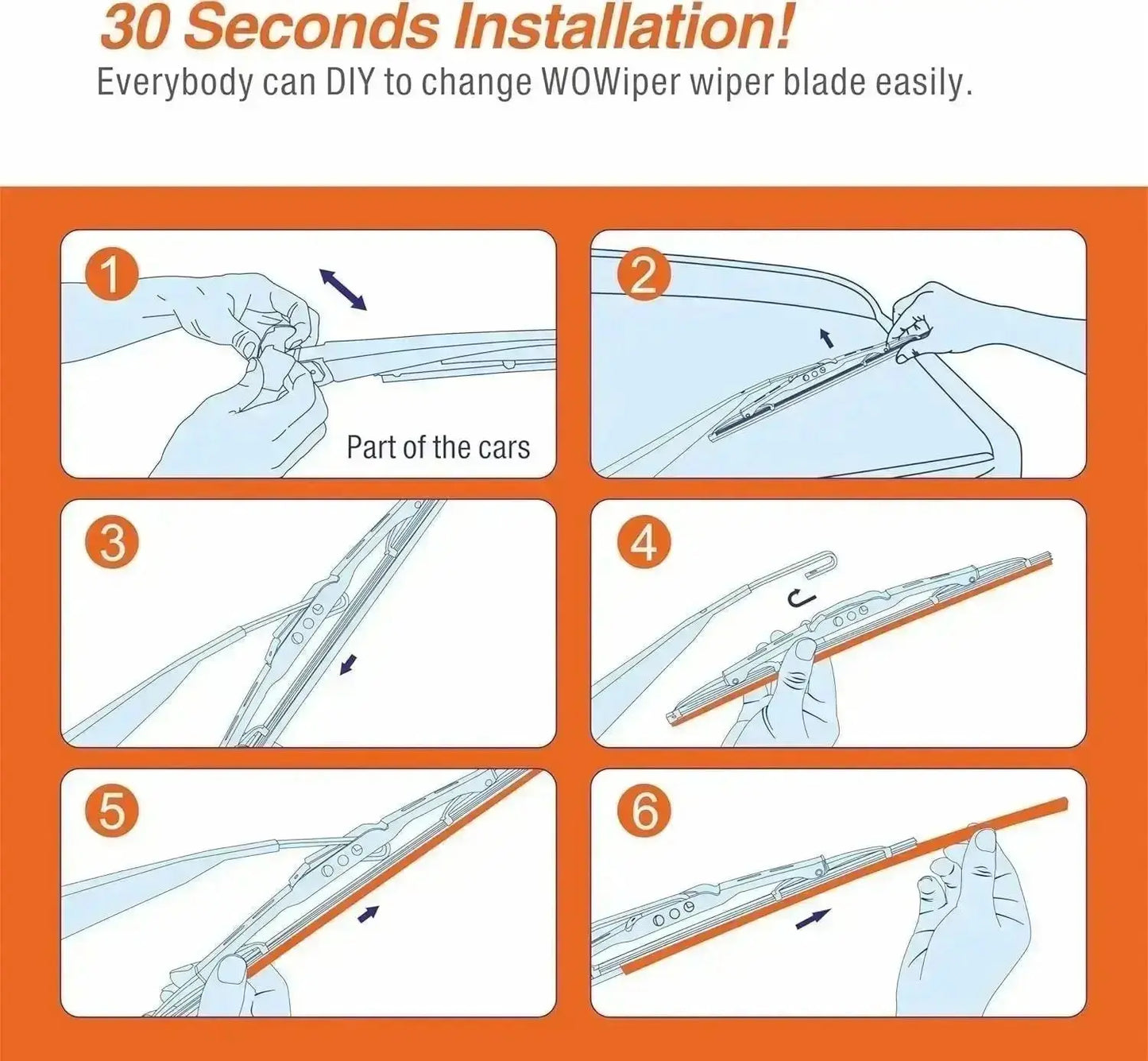 WOWIPER OEM Replacement Wiper Blades For Jeep Cherokee 2014-2021 (26''+18''+14'') Wowiper