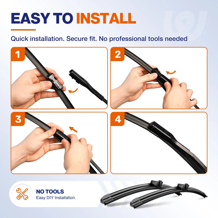 Lexus RX350 2016-2021 / RX450h 2016-2022 Silicone Wiper Blades, WOWIPER 26"+20" Graphene Coated Front Set, PTB 19mm Fit, Water Repellent Wipers