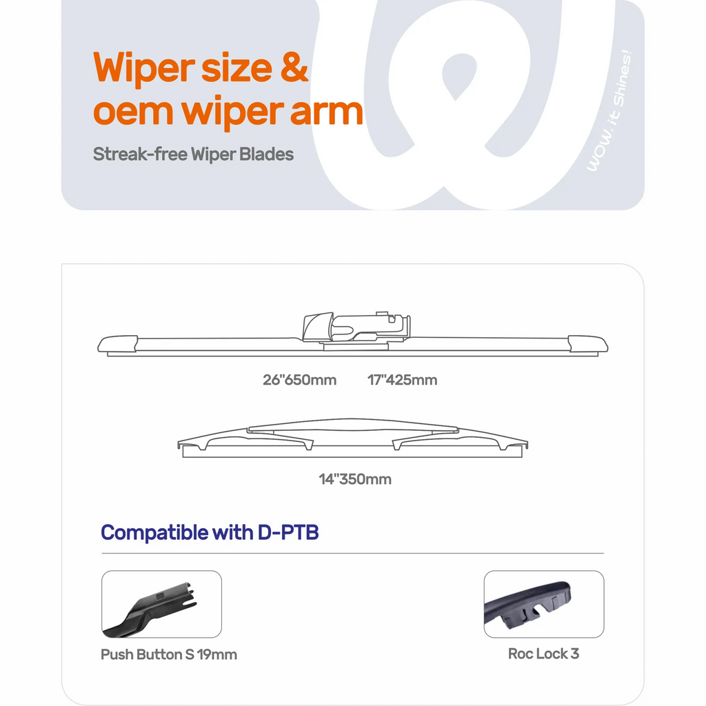 Subaru Forester 2019-2025 Silicone Wiper Blades, WOWIPER Front & Rear Set