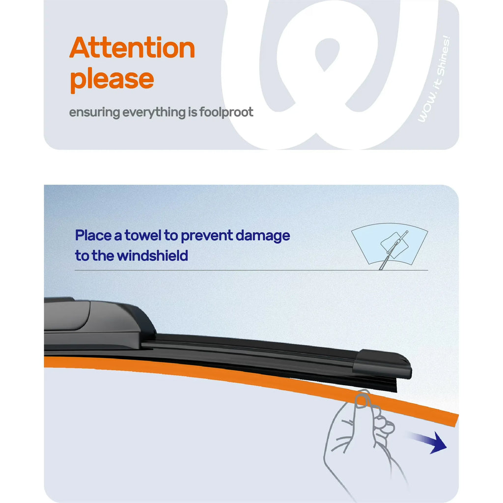 Subaru Forester 2009-2013 24"+18" Silicone Wiper Blades, WOWIPER Water-Repellent Beam Windshield Wipers, J-Hook Only, Quiet All-Season Front Replacement, 2 Pack