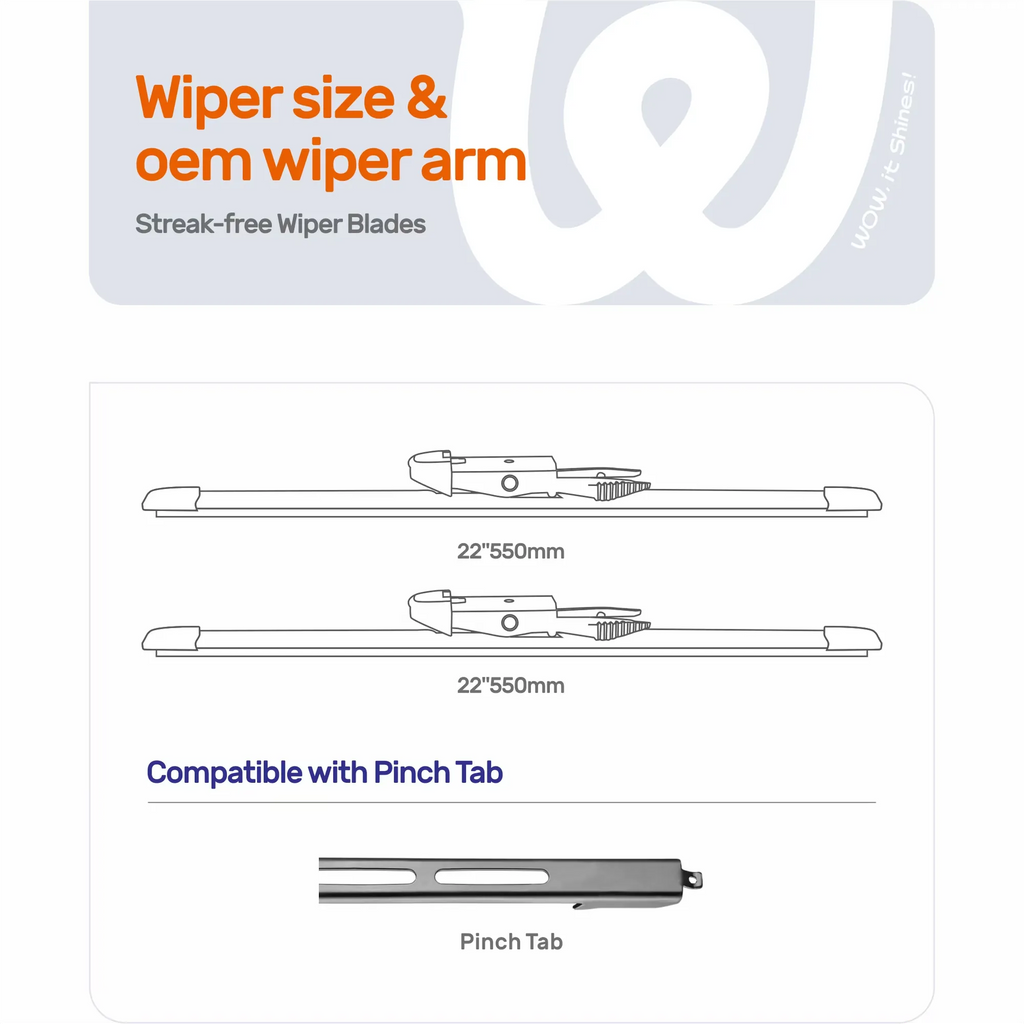 GMC Sierra 2008-2013 / Yukon 2008-2013 Silicone Wiper Blades, WOWIPER Graphene Coated Front Set