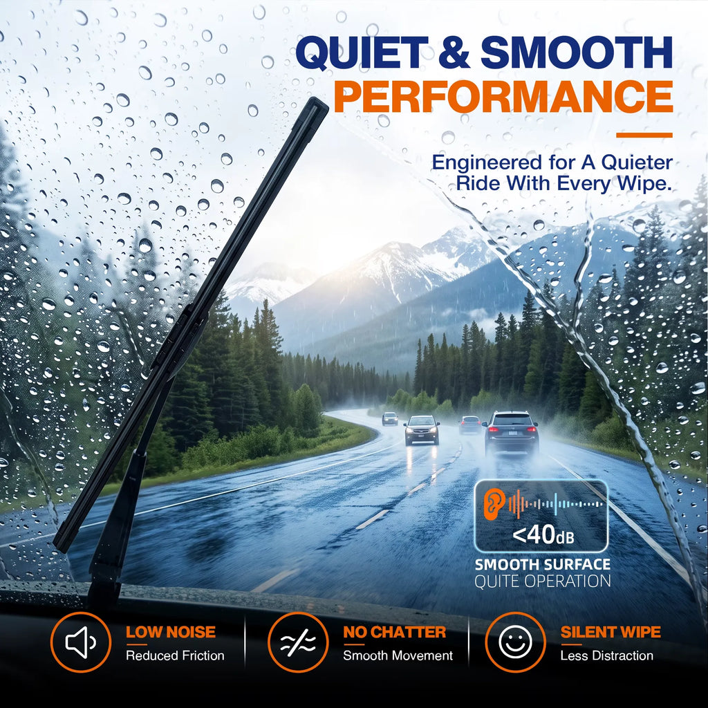 Subaru Crosstrek 2018-2023 / Impreza 2017-2024 Silicone Wiper Blades 3 Pack, WOWIPER 26"+16" Front & 12" Rear Set, Water Repellent All-Weather Wipers