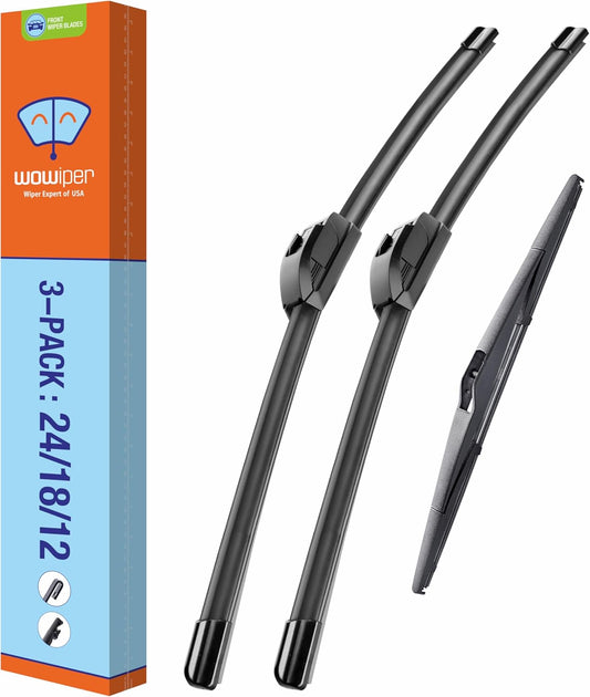 WOWIPER OEM Replacement Wiper Blades For Kia Sportage 2011-2016 (24''+18''+12'')