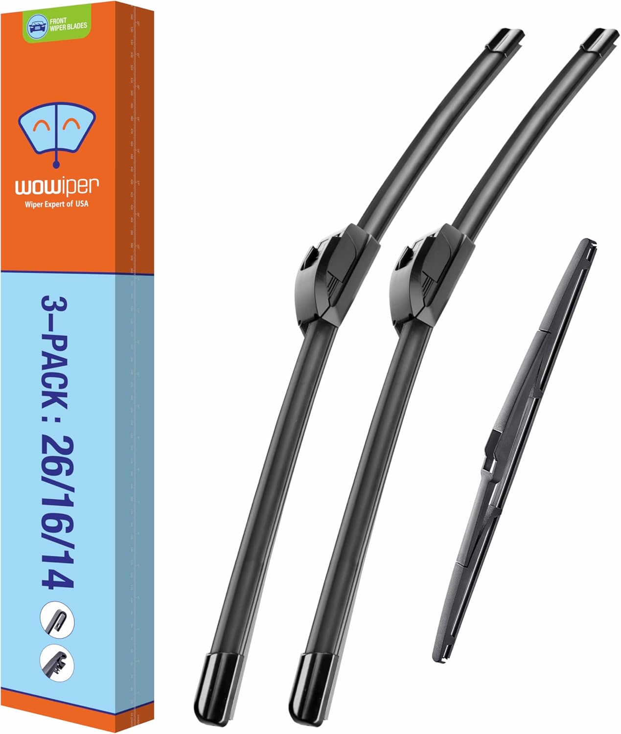 WOWIPER OEM Replacement Wiper Blades For Mazda CX7 CX-7 2007-2012/ Hyundai Tucson 2016-2021 (26''+16''+14'')