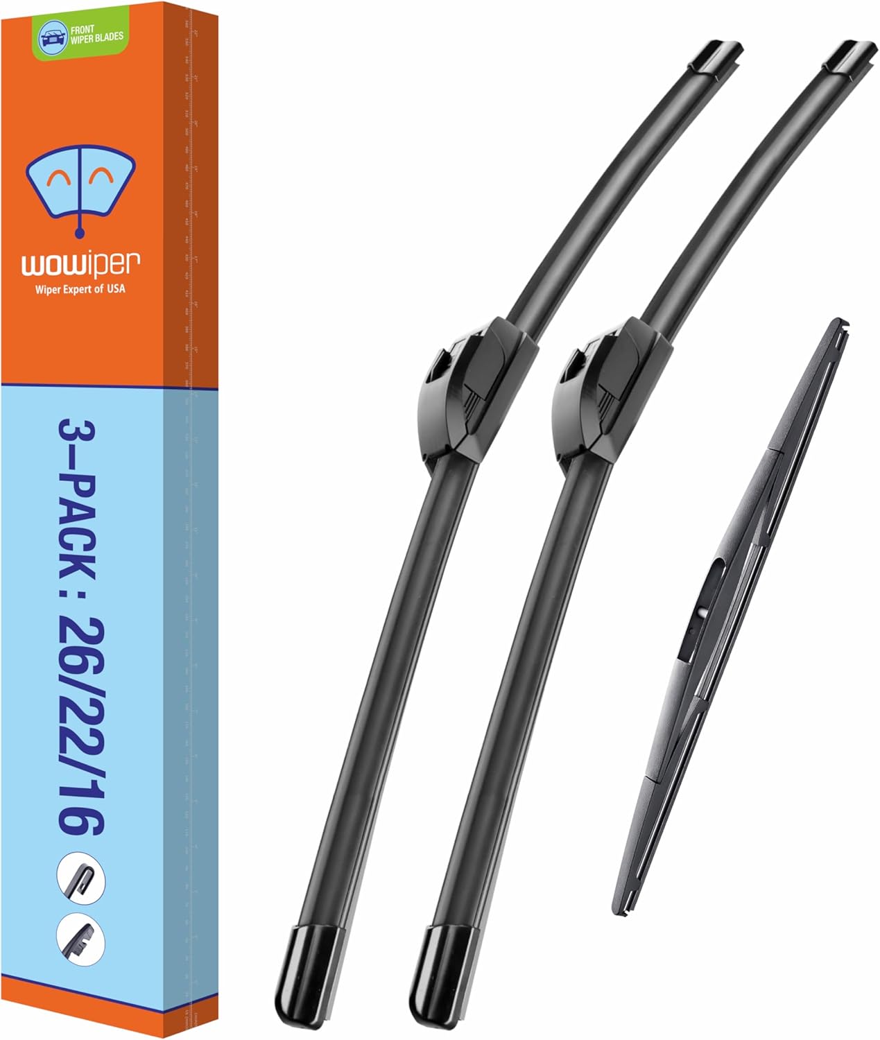 WOWIPER OEM Replacement Wiper Blades For Honda Odyssey 2005-2022 (26''+22''+16'')
