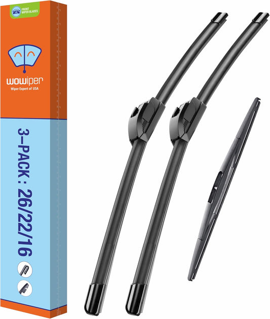 WOWIPER OEM Replacement Wiper Blades For Honda Odyssey 2005-2022 (26''+22''+16'')