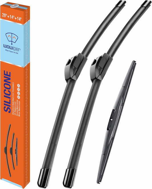 WOWIPER OEM Replacement Wiper Blades For Honda Fit 2009-2020 (28"+14"+14")