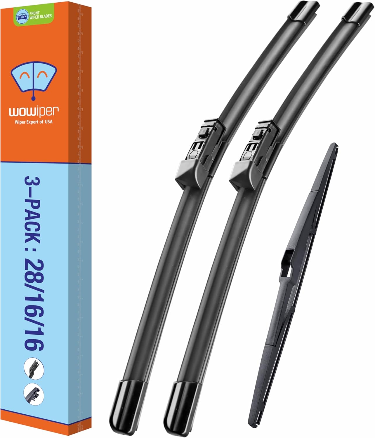 WOWIPER OEM Replacement Wiper Blades For Toyota Prius 2016-2022 (28''+16''+16'' for D-PTB)