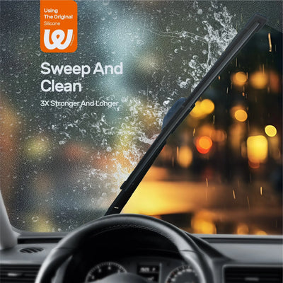 Ford Focus 2000-2011 / Toyota Highlander 2001-2007 / RAV4 2001-2005 Silicone Wiper Blades, WOWIPER Graphene Coated Front Set