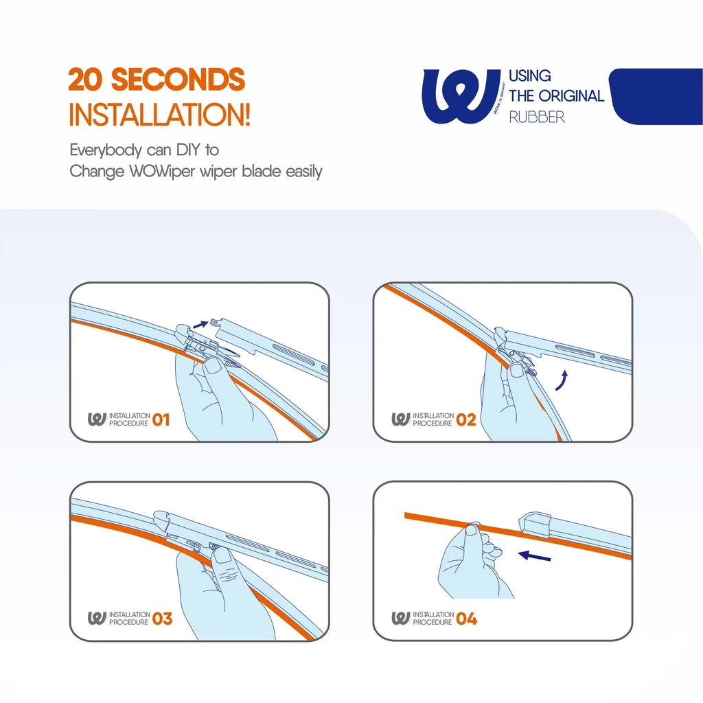 Ford Escape 2013-2019, Edge 2015-2022, Focus 2012-2018 & Fusion 2013-2019 28"+28" Wiper Blades, WOWIPER Pinch Tab Conventional Front Wipers, 2 Pack