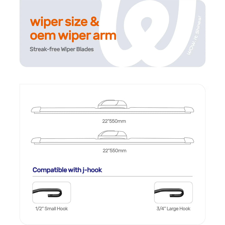 FORD F150 F350 2020-2012 Explorer 2004-2002 Expedition 2020-2008 Silicone Wiper Blades, WOWIPER Graphene Coated Front Set