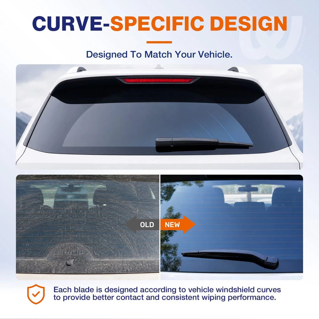 Subaru Crosstrek 2018-2023 / Impreza 2017-2024 Silicone Wiper Blades 3 Pack, WOWIPER 26"+16" Front & 12" Rear Set, Water Repellent All-Weather Wipers