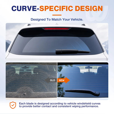 Honda CR-V 2017-2022 Silicone Wiper Blades 3 Pack, WOWIPER 26"+17" Front & 12" Rear Set, Water Repellent All-Weather Windshield Wipers