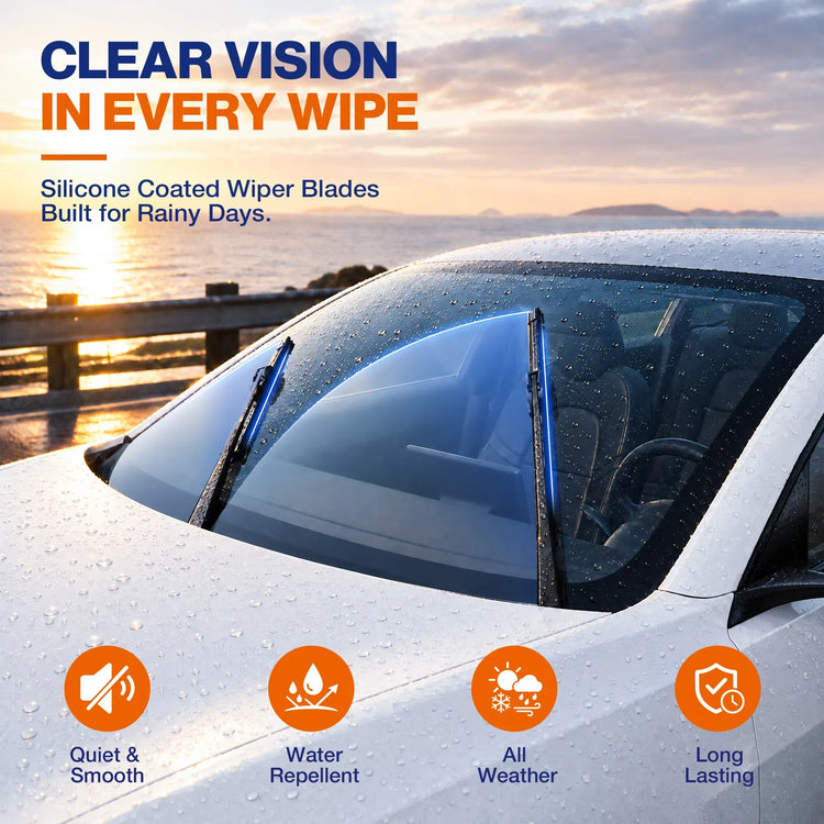 Chevrolet Silverado 2008-2013 Silicone Wiper Blades, WOWIPER 22"+22" Graphene Coated Front Set, Water Repellent All-Weather Windshield Wipers