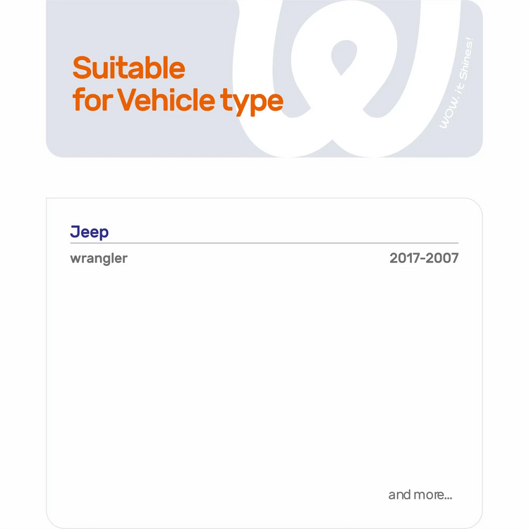 Jeep Wrangler 2007-2017 Silicone Wiper Blades, WOWIPER Graphene Coated Front & Rear Set