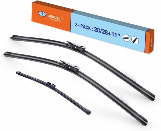 WOWIPER OEM Replacement Wiper Blades For Ford Escape 2013-2019 (28''+28''+11'' for Pinch Tab)