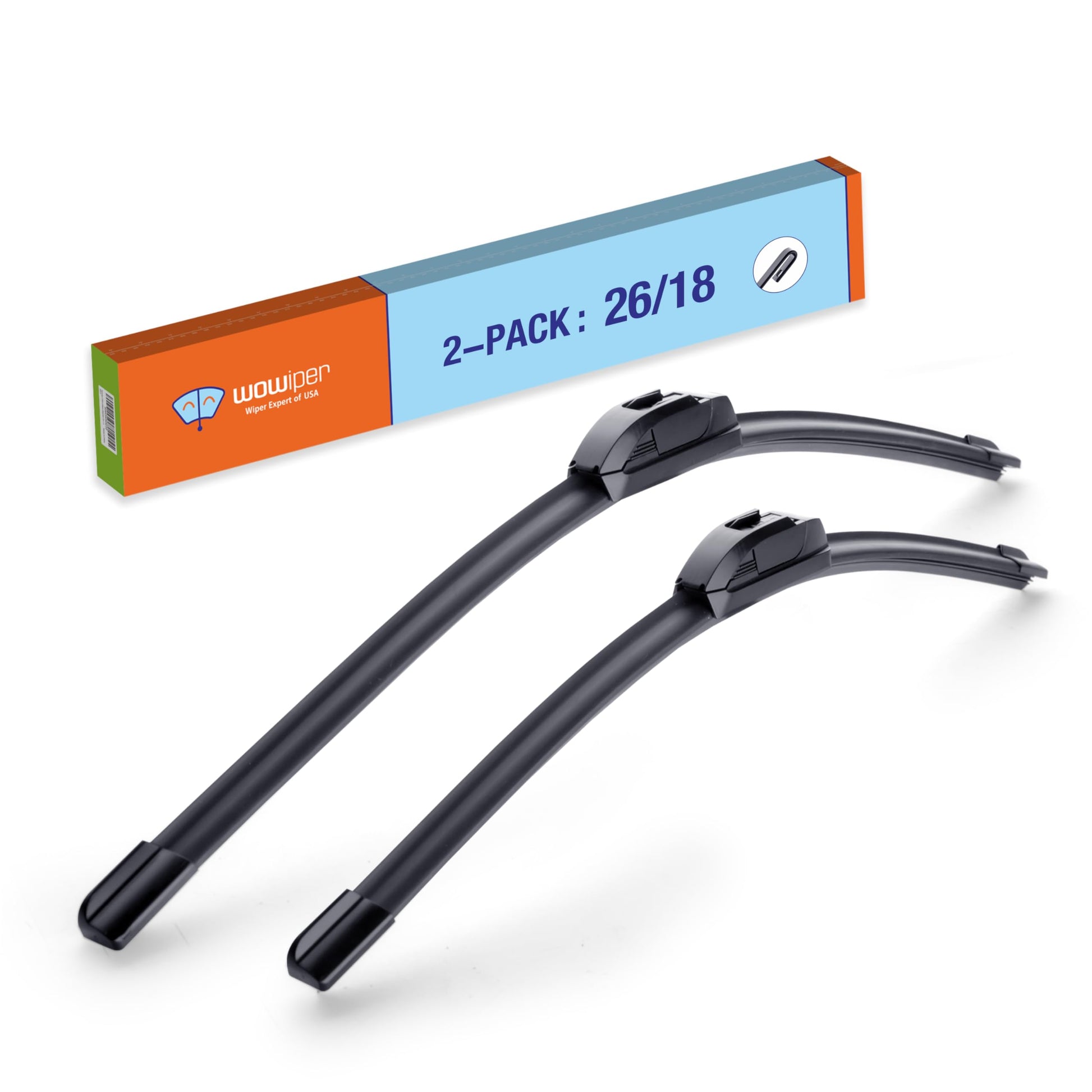 OEM 26"16" U/J-Hook Automotive Replacement Windshield Wiper Blades for My Car Superior All-Season Front Windshield Wiper Blade(Set of 2)