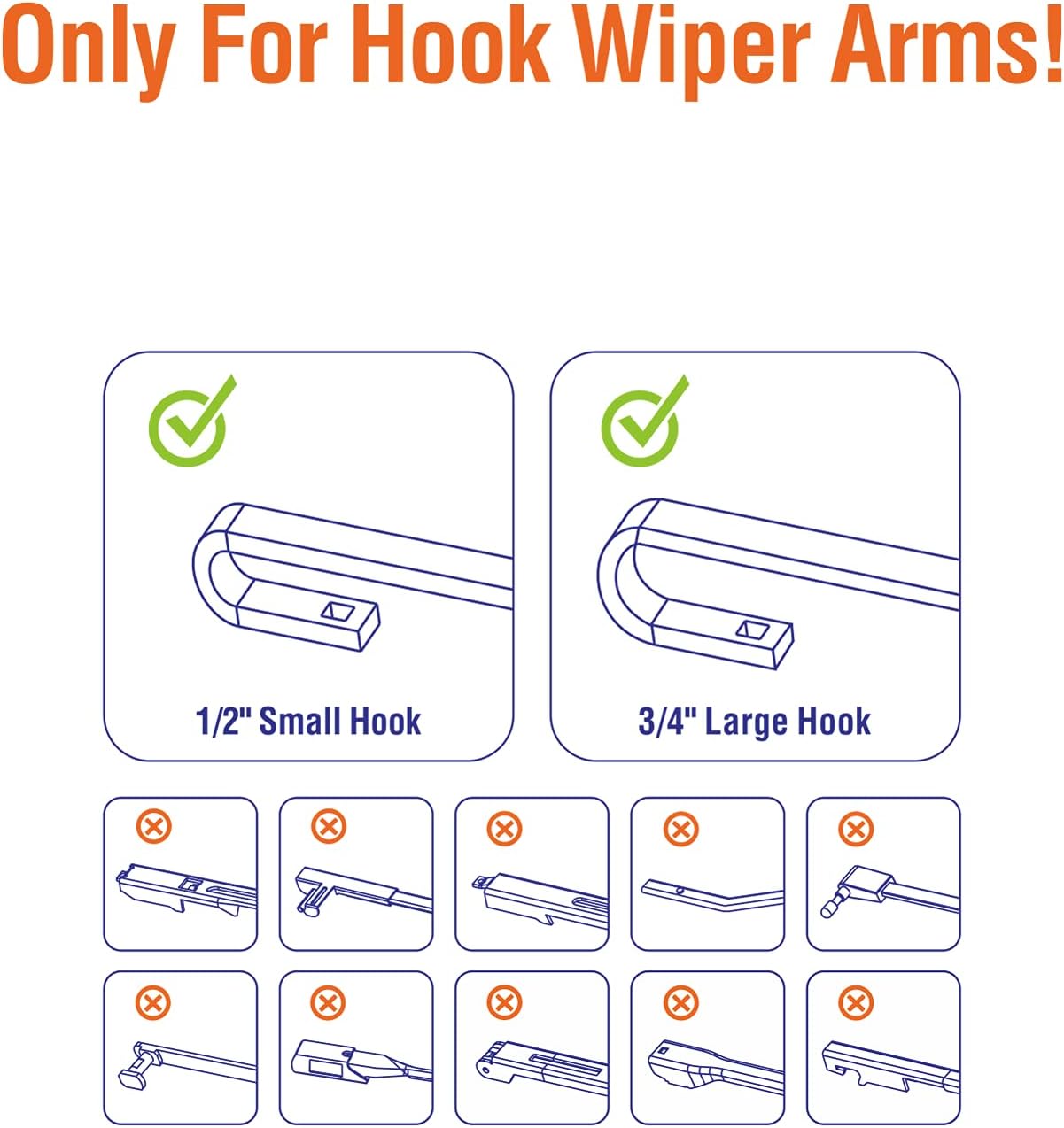 OEM 26"16" U/J-Hook Automotive Replacement Windshield Wiper Blades for My Car Superior All-Season Front Windshield Wiper Blade(Set of 2)