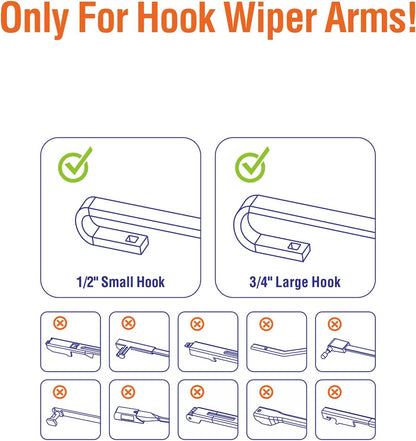 OEM 26"16" U/J-Hook Automotive Replacement Windshield Wiper Blades for My Car Superior All-Season Front Windshield Wiper Blade(Set of 2)