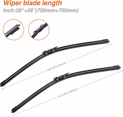 WOWIPER OEM Replacement Wiper Blades For Ford Escape 2013-2019 (28''+28''+11'' for Pinch Tab)