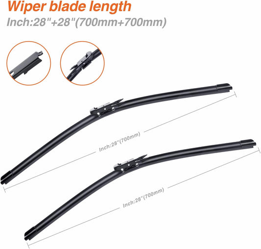 WOWIPER OEM Replacement Wiper Blades For Ford Escape 2013-2019 (28''+28''+11'' for Pinch Tab)