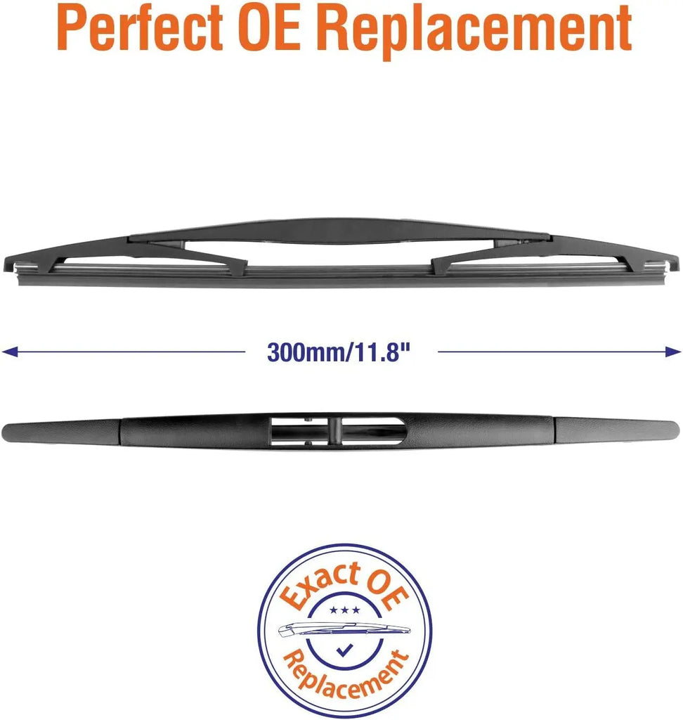 For Genuine Honda 76730-TRN-H01 CRV 2017-2021 Rear Windshield Wiper Blade Replacement, Exact Fit for CR-V 2017 2018 2019 2020 2021 Rear Wiper Arm, WOWIPER Car Wipers, 300mm - 12" + 12 inch (set of 2)
