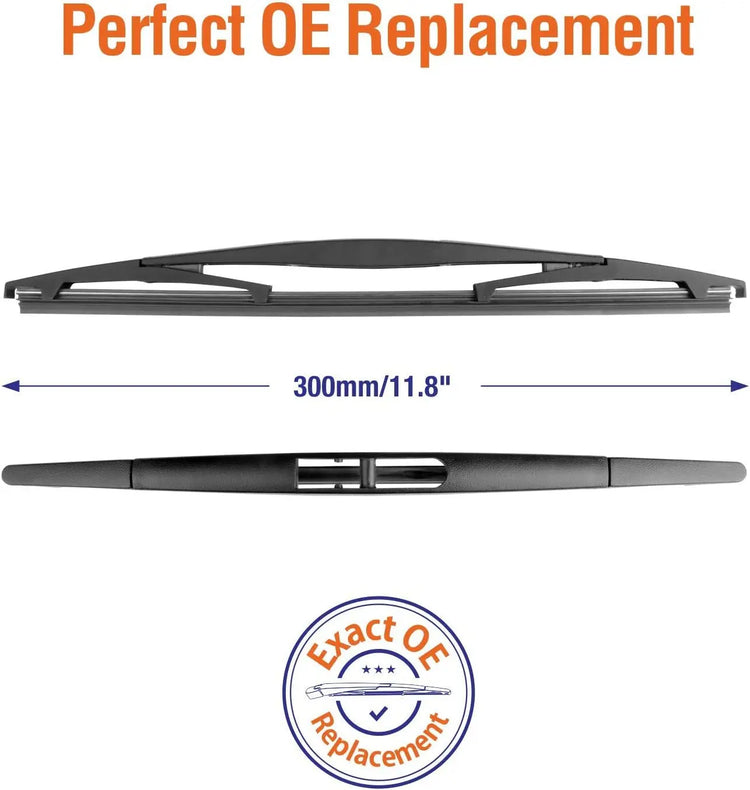 For Genuine Honda 76730-TRN-H01 CRV 2017-2021 Rear Windshield Wiper Blade Replacement, Exact Fit for CR-V 2017 2018 2019 2020 2021 Rear Wiper Arm, WOWIPER Car Wipers, 300mm - 12" + 12 inch (set of 2)